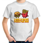 Hamburger, Fries, I Only Have Fries For You - Kids Youth T-Shirt White Kids Youth T-shirt Food Printed In Australia