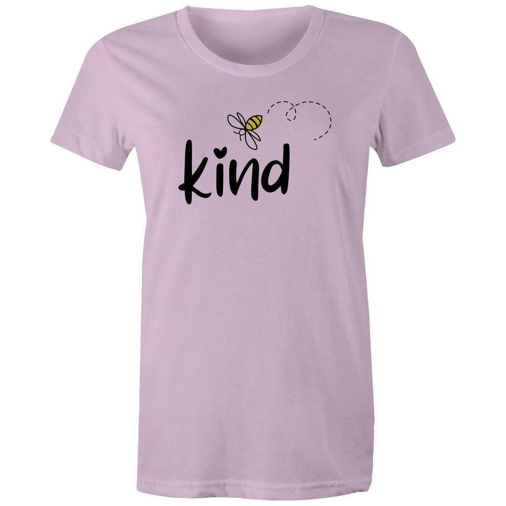 Bee Kind - Womens T-shirt Lavender Womens T-shirt Kindness Printed In Australia