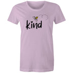 Bee Kind - Womens T-shirt Lavender Womens T-shirt Kindness Printed In Australia