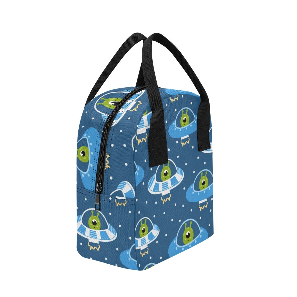Cute Aliens in UFOs - Zipper Lunch Bag Zipper Lunch Bag Printed Offshore