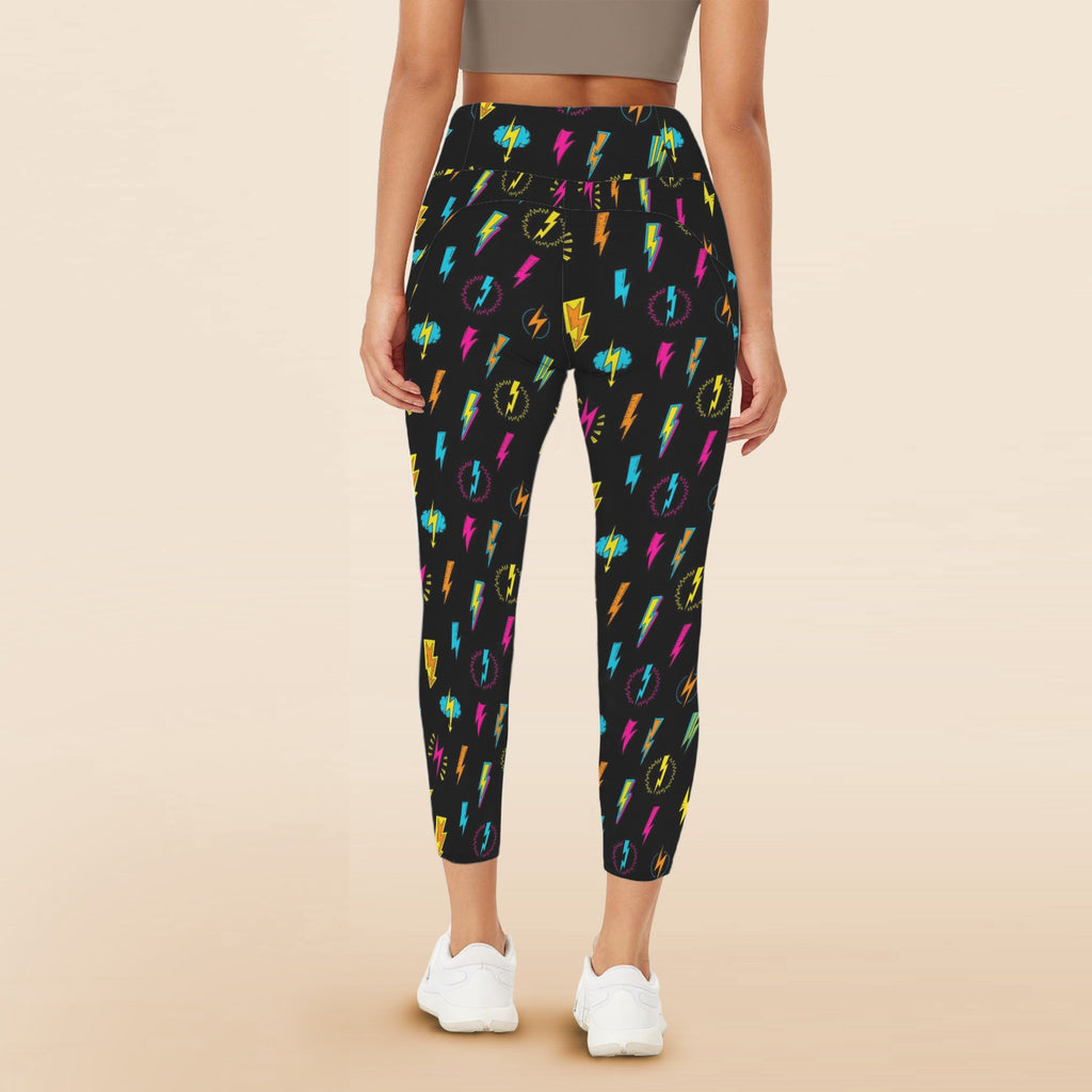 Fun Lightning - Women's High Waist Pockets Yoga Leggings