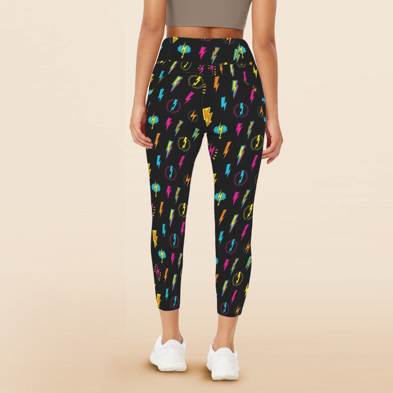 Fun Lightning - Women's High Waist Pockets Yoga Leggings