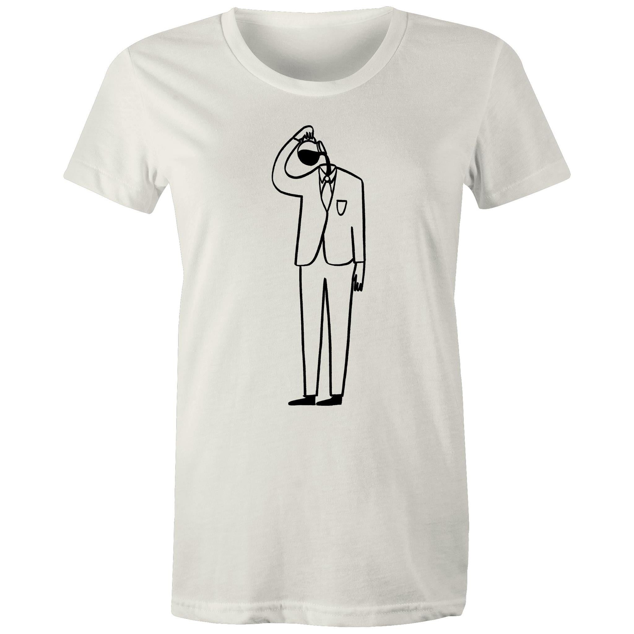 Coffee Brain - Womens T-shirt Natural Womens T-shirt Coffee Printed In Australia