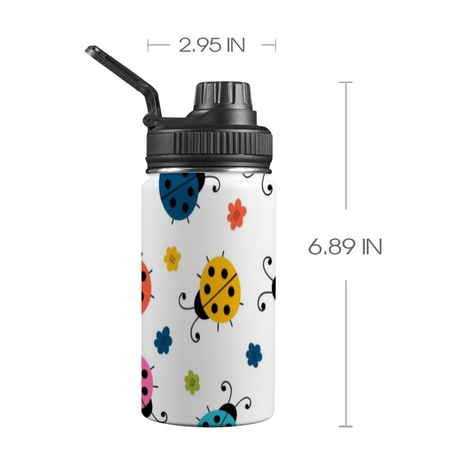 Ladybugs - Kids Water Bottle with Chug Lid (12 oz) One Size Kids Water Bottle with Chug Lid animal Printed Offshore