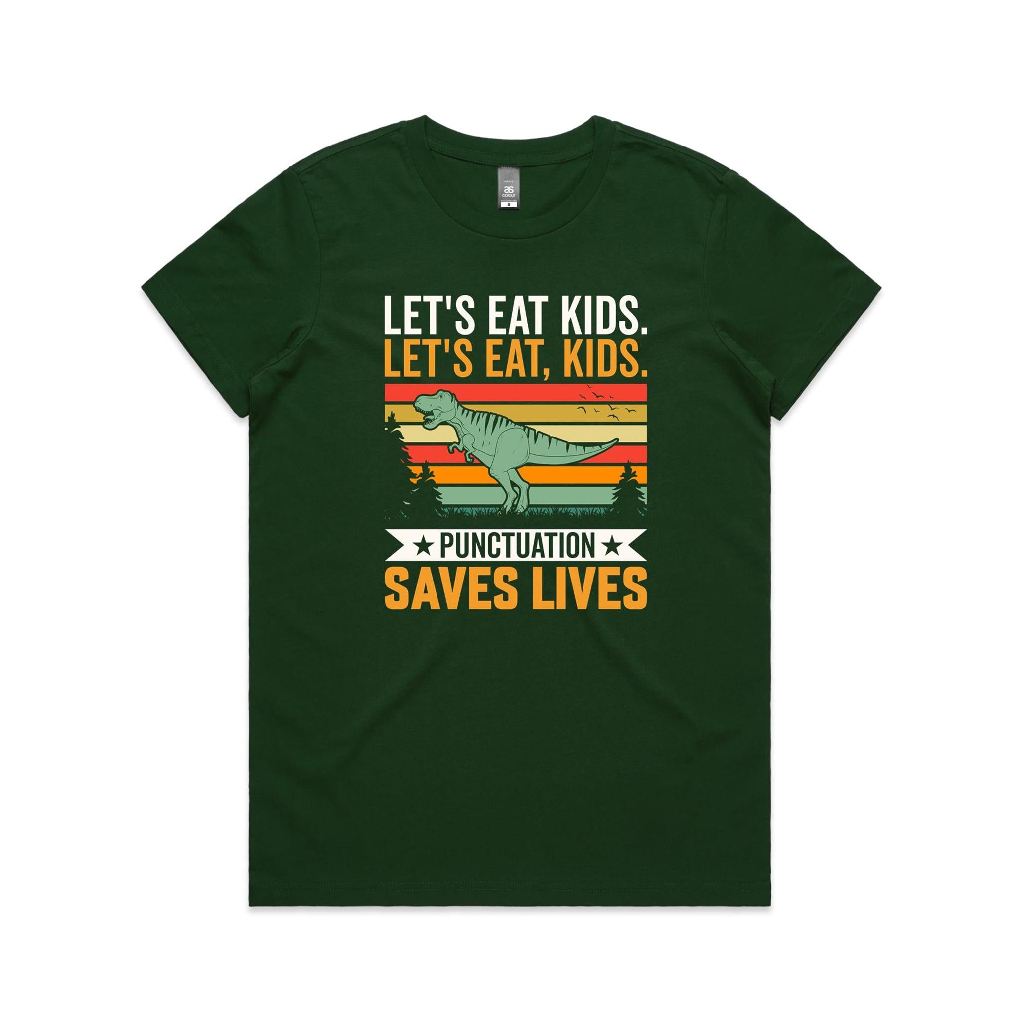 Punctuation Saves Lives, Dinosaur Women's AS Colour T-shirt