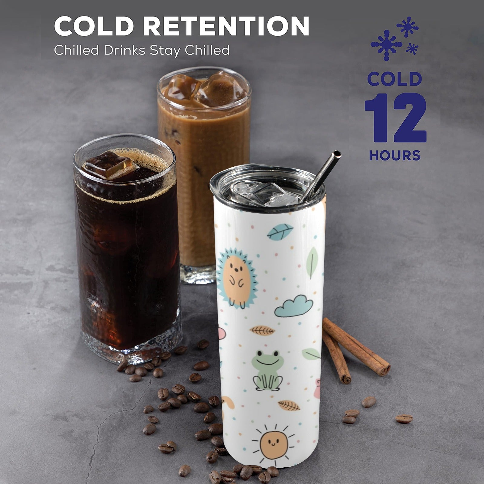 Cute Baby Animals - 20oz Tall Skinny Tumbler with Lid and Straw