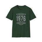 Turning 50, Vintage 1976, Aged To Perfection Unisex Softstyle T-Shirt Forest Green Unisex Adult T-shirt Australian Printer Birthday