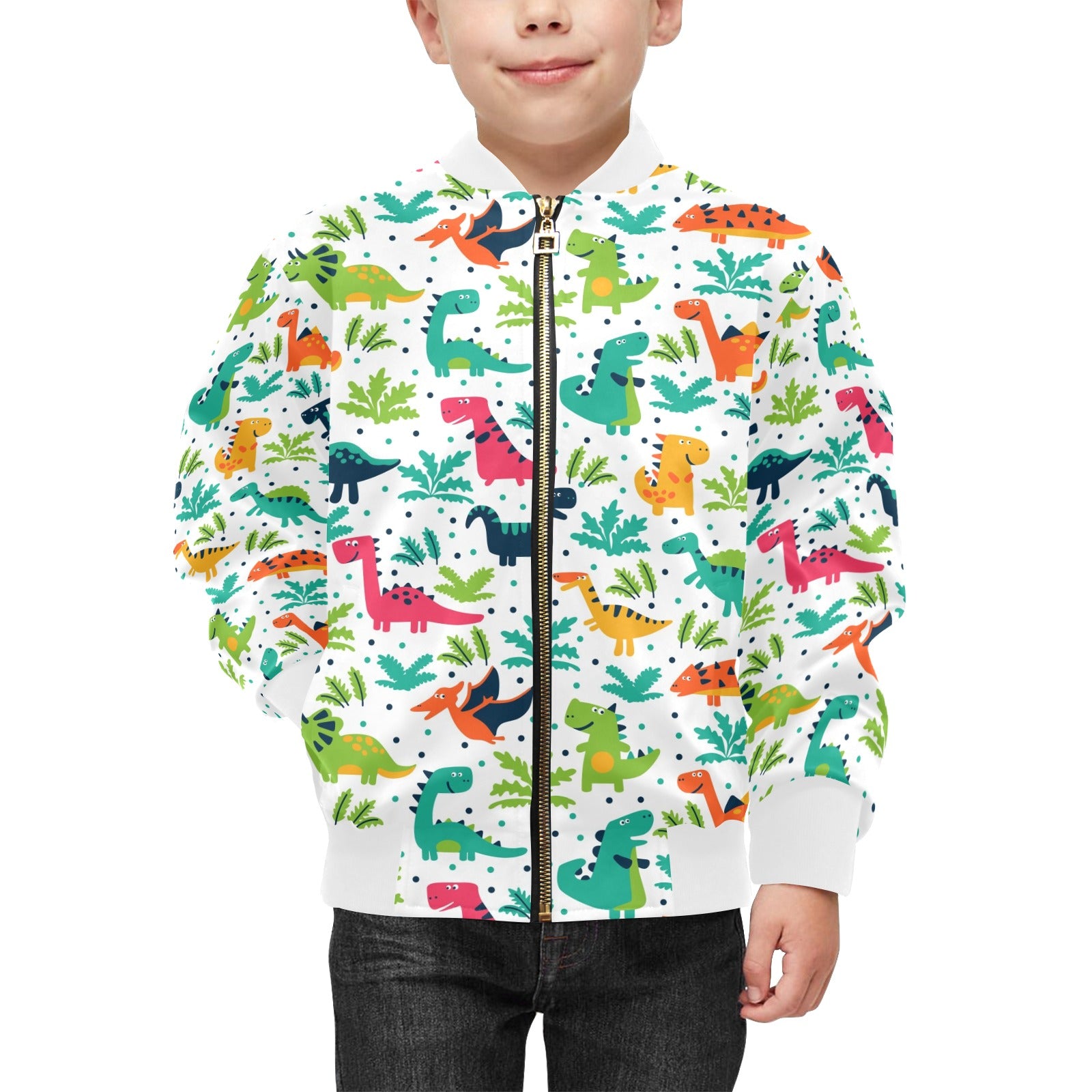 Cute Cartoon Dinosaur Kids Bomber Jacket Kids Bomber Jacket animal Printed Offshore