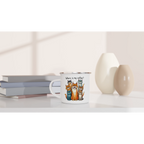 Where Is My Coffee, Cranky Cats - White 12oz Enamel Mug Enamel Mug animal Coffee Globally Fulfilled