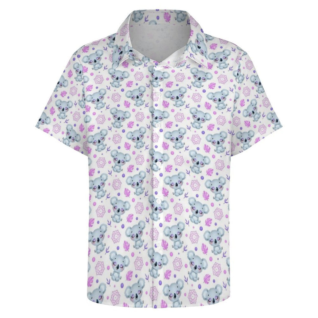 Zen Koala Women's Collared Pocketless Short Sleeve Shirt