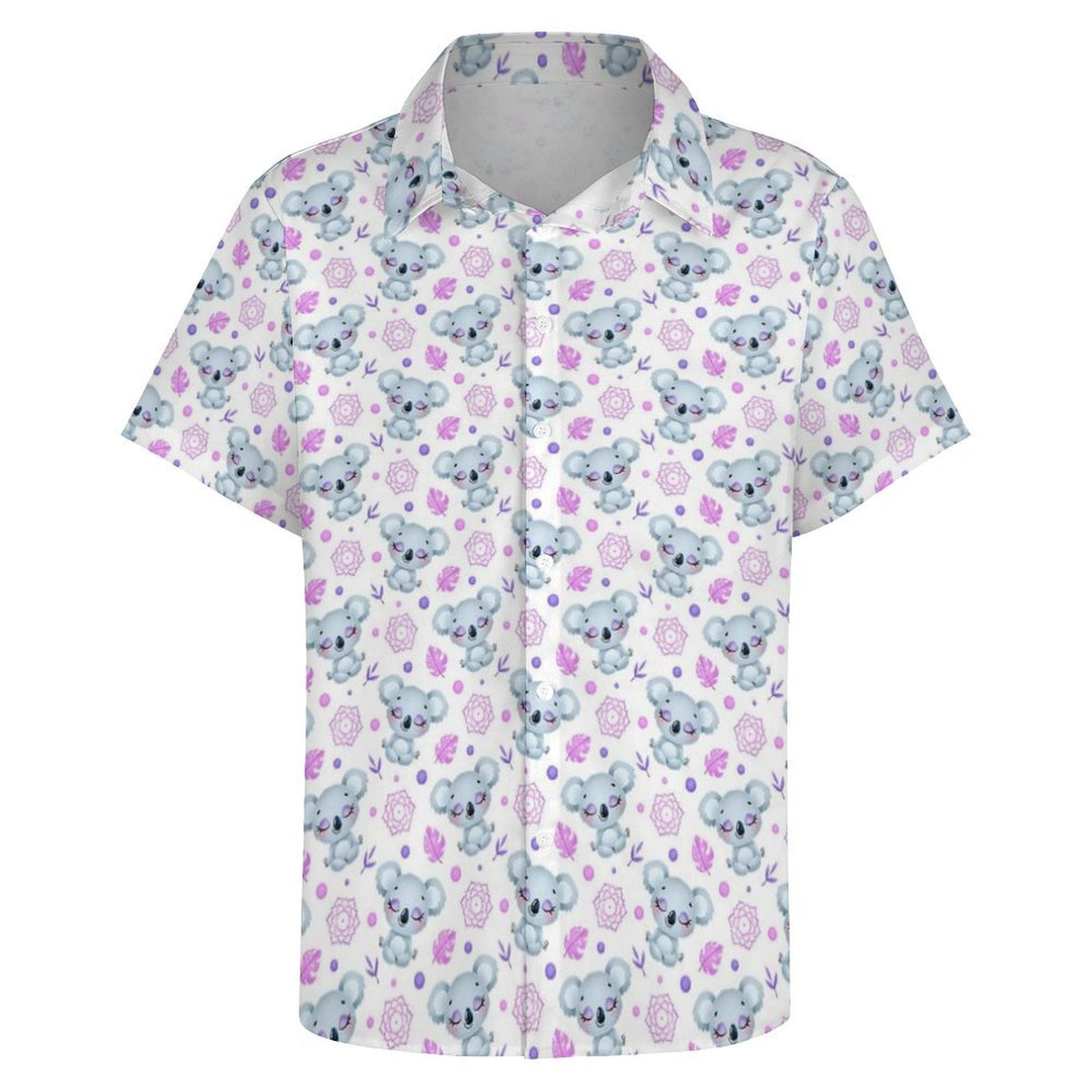Zen Koala Women's Collared Pocketless Short Sleeve Shirt