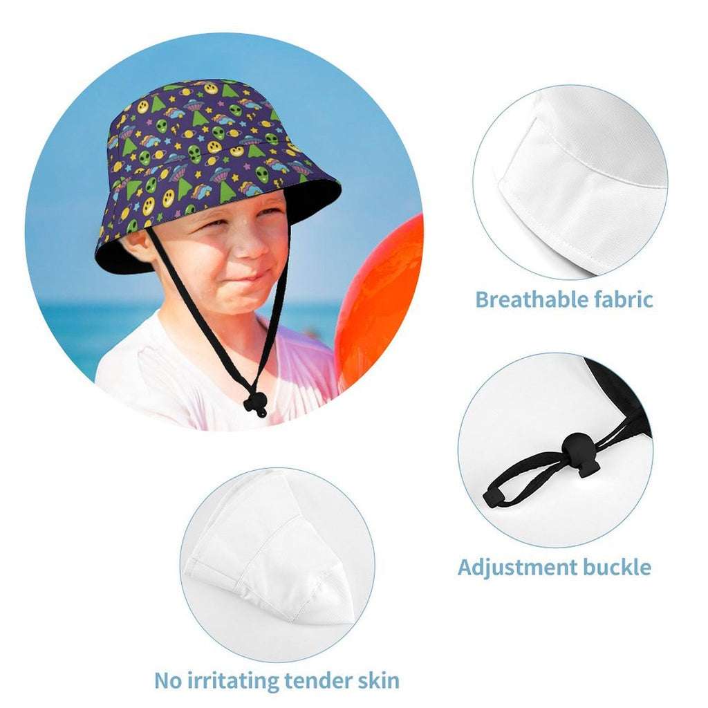Groovy Alien Kids Bucket Hat Kids Bucket Hat Printed Offshore Sci Fi