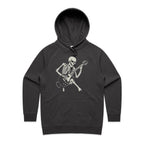 Skeleton Playing Guitar Women's AS Colour Hoodie Coal Womens Hoodie Music Printed In Australia