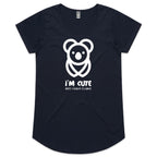 Koala, I'm Cute But I Have Claws- Womens Scoop Neck T-Shirt Navy Womens Scoop Neck T-shirt animal Printed In Australia