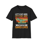 Punctuation Saves Lives Dinosaur, Let's Eat Kids Unisex T-shirt Black Unisex Adult T-shirt Globally Fulfilled