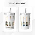 Guitars In Every Colour Small Stainless Steel Travel Mug Cup 12oz/350ml