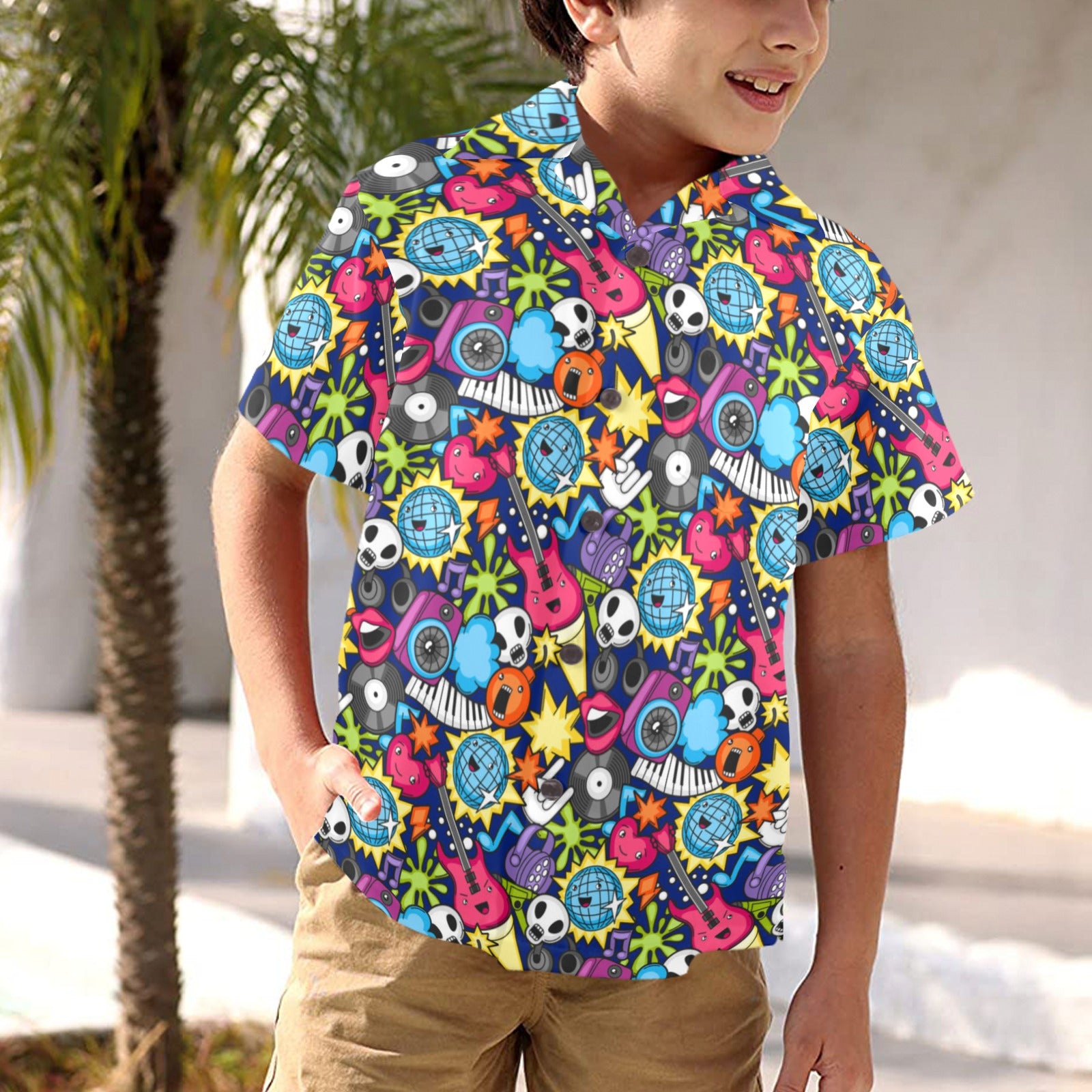 Sticker Music - Junior Kids Hawaiian Shirt