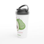 Personalised - Be My Avocado - White 15oz Stainless Steel Travel Mug Personalised Travel Mug customise Globally Fulfilled love personalise