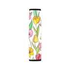 Pink And Yellow Flowers Car Seat Belt Cover 7''x10'' (Pack of 2) Car Seat Belt Cover 7x10 (Pack of 2) Plants Printed Offshore