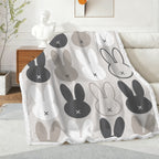 Bunnies - Double-Layer Fleece Blanket 51"x59"