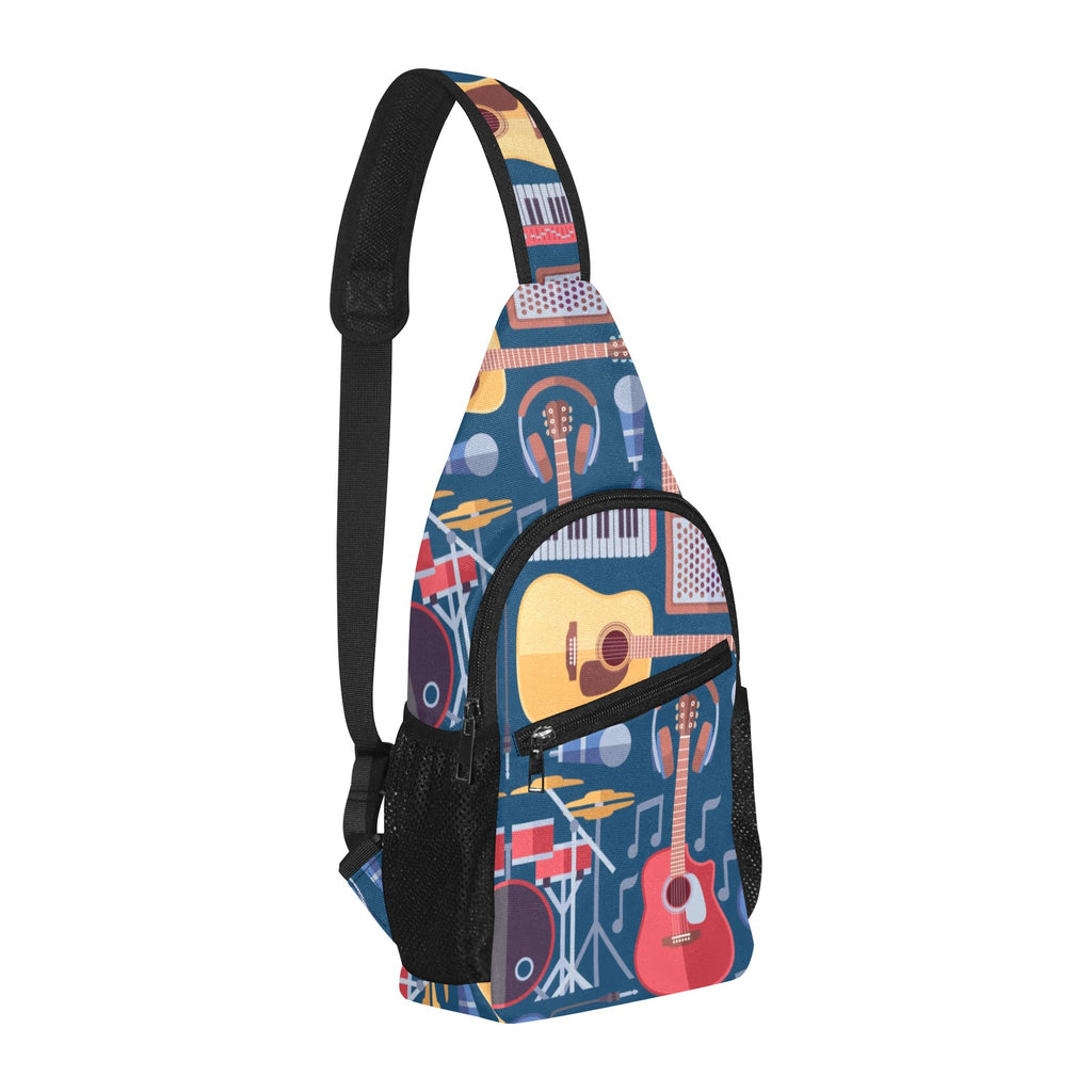 Music Instruments Blue - Chest Bag