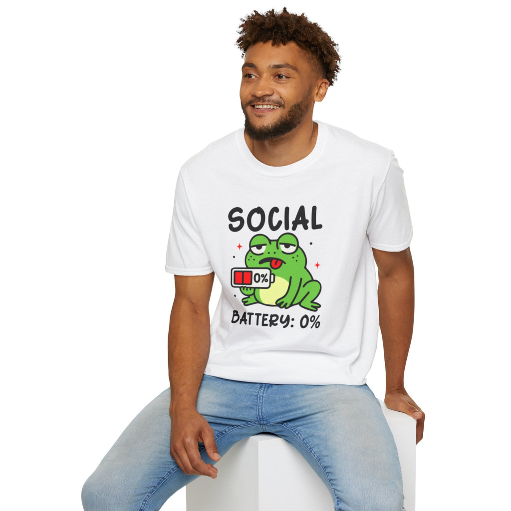 Frog, Social Battery - Unisex Softstyle T-Shirt