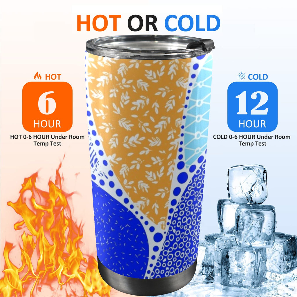 Blue Swirl - 20oz Mobile Tumbler with Lid (Black Lock) 20oz Travel Mug Printed Offshore