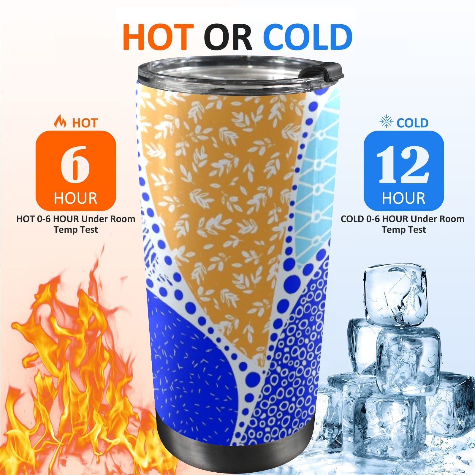 Blue Swirl - 20oz Mobile Tumbler with Lid (Black Lock) 20oz Travel Mug Printed Offshore