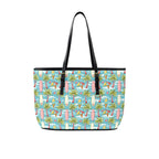 Summer Surf PU Leather Tote Bag Large One Size Leather Tote Bag-Large Printed Offshore Summer Surf