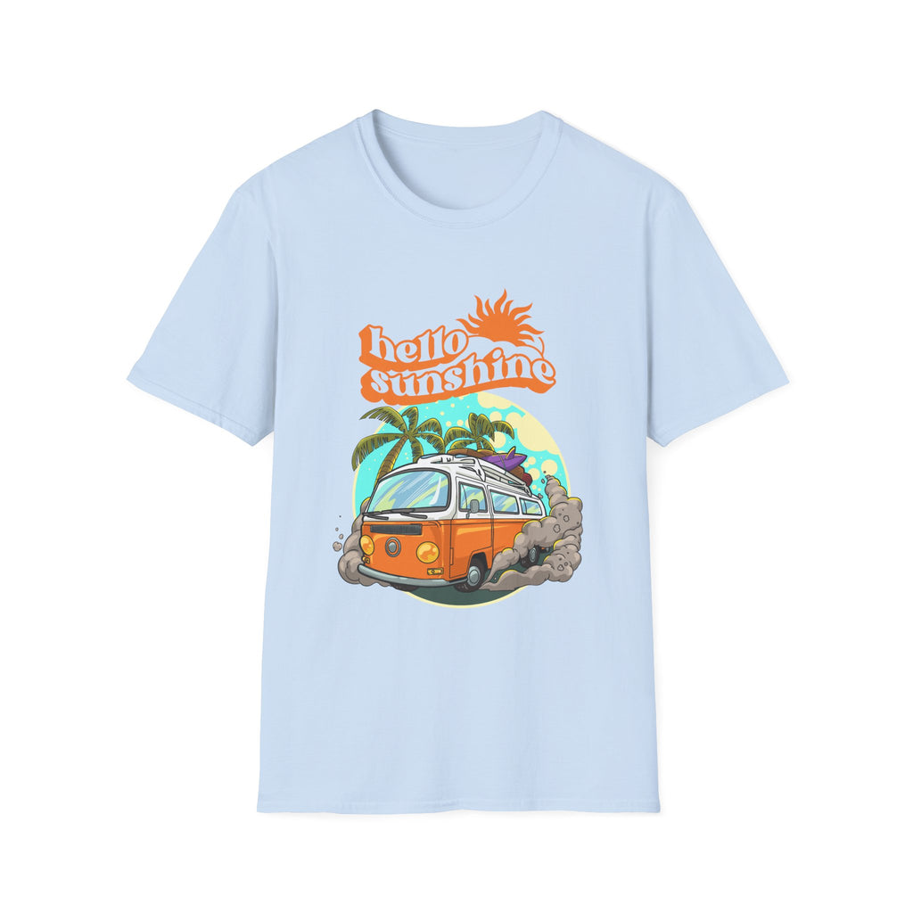Hello Sunshine, Beach Van - Unisex Softstyle T-Shirt