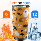 Halloween Ghosts 20oz Mobile Tumbler with Lid (Black Lock) 20oz Travel Mug Halloween Printed Offshore