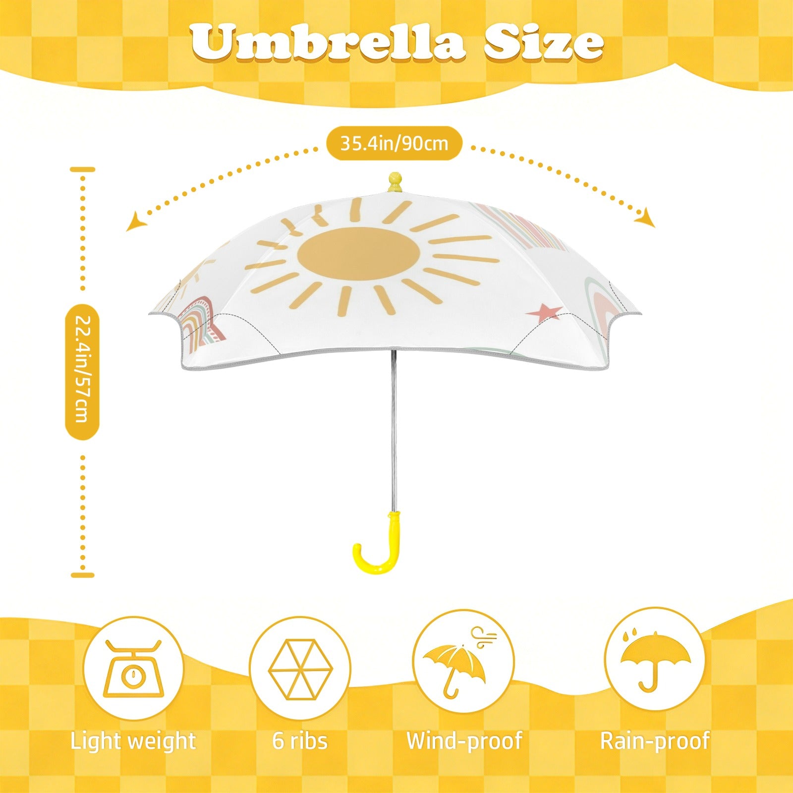 Pastel Rainbows Kids Safe Round Corner Umbrella Kids Safe Round Corner Umbrella Printed Offshore
