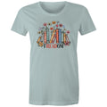 Freedom, Reading Books Women's AS Colour T-shirt Pale Blue Womens T-shirt Printed In Australia Reading