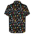 Fun Space Women's Collared Pocketless Short Sleeve Shirt