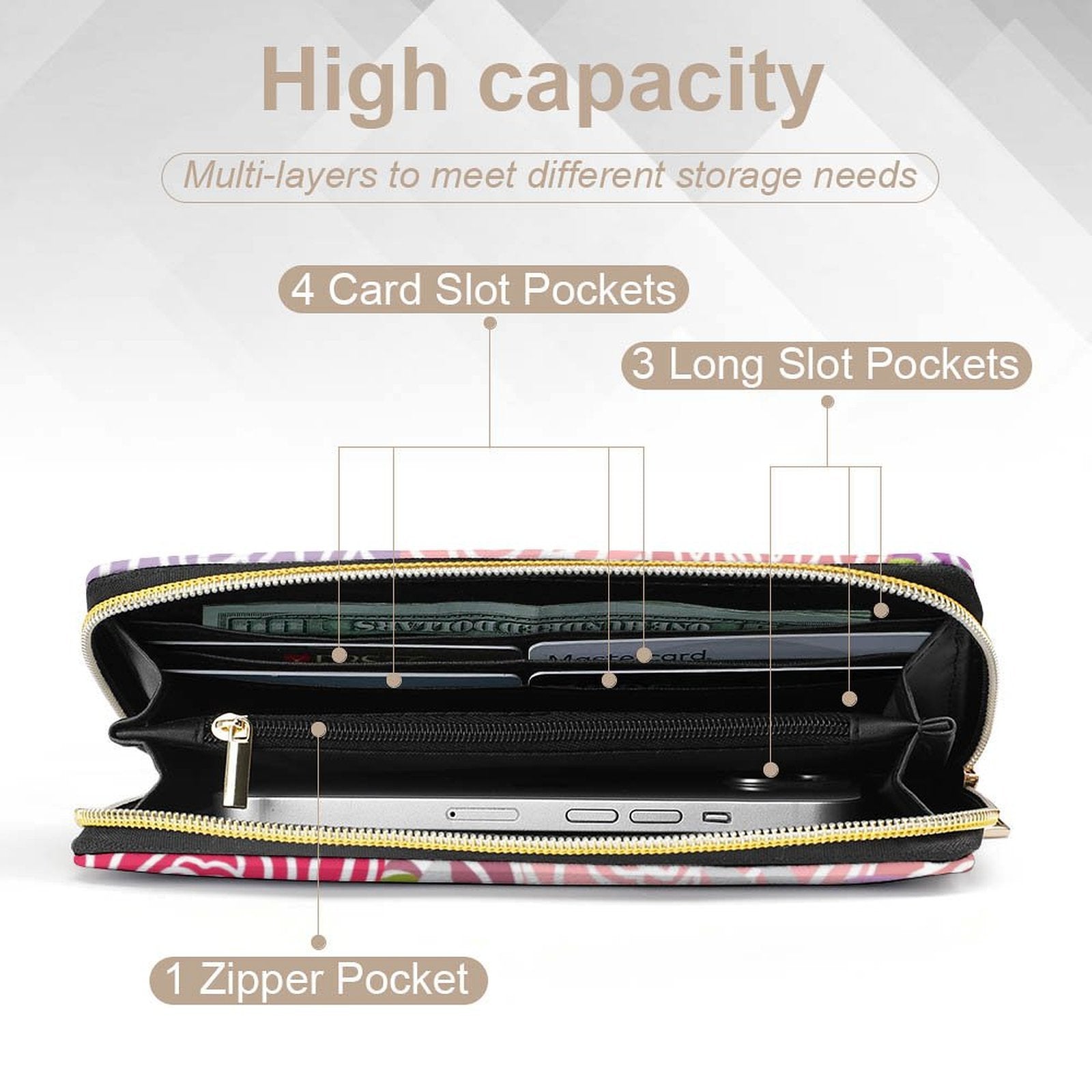 Abstract Roses -  PU Leather Wallet