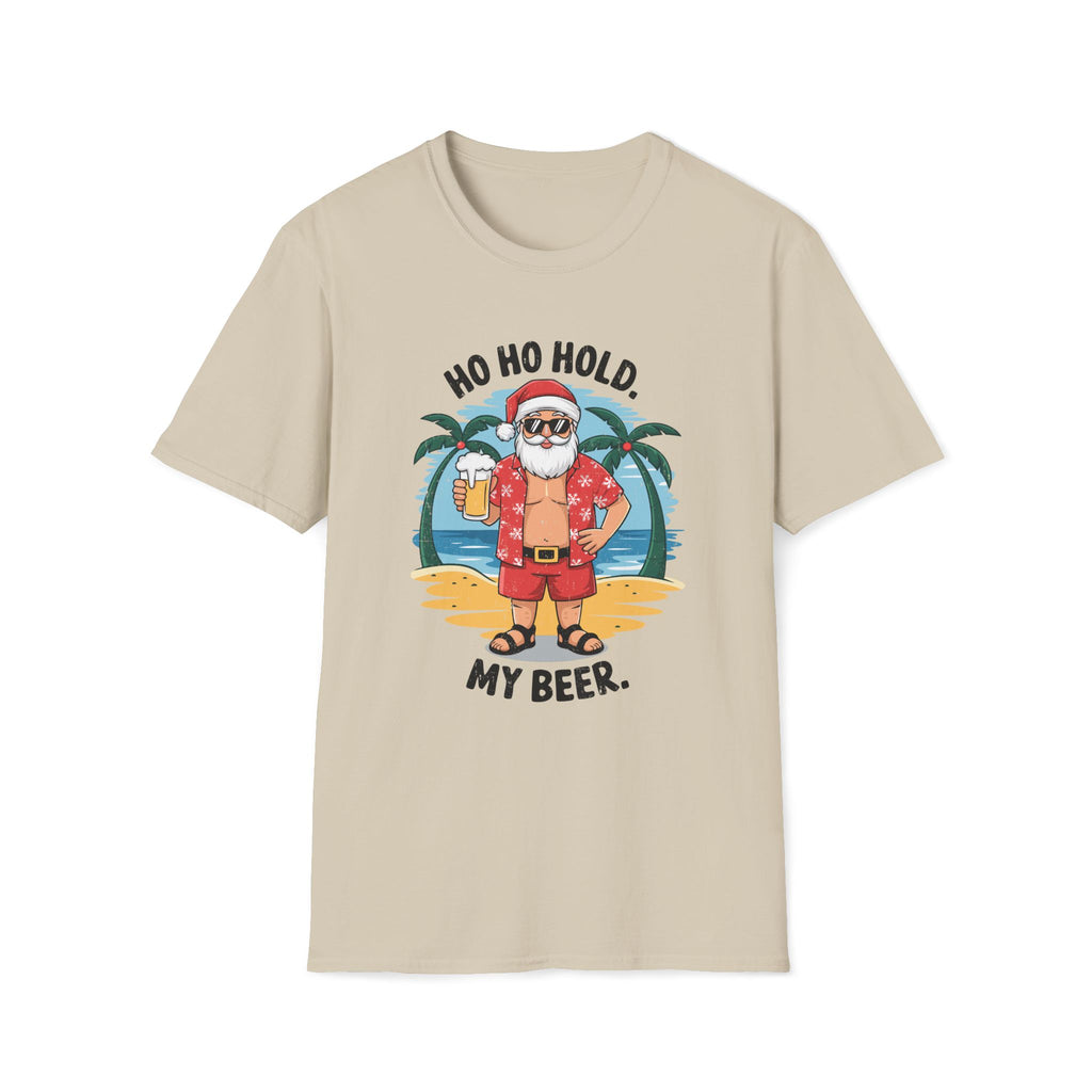 Summer Santa, Ho Ho Hold My Beer - Unisex Softstyle T-Shirt