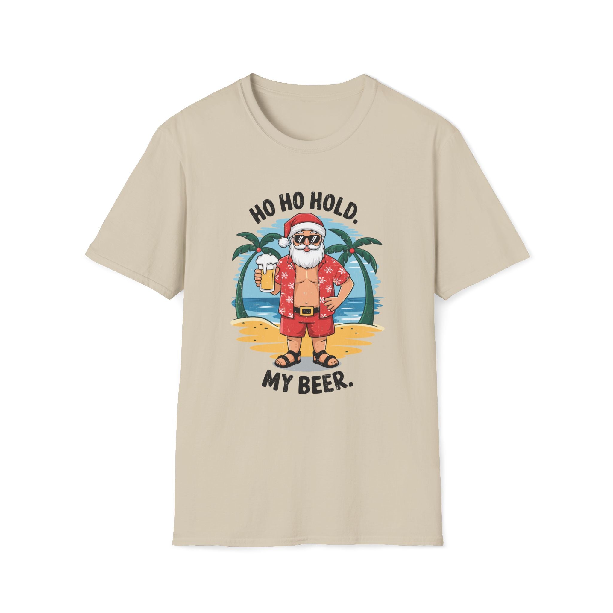 Summer Santa, Ho Ho Hold My Beer - Unisex Softstyle T-Shirt