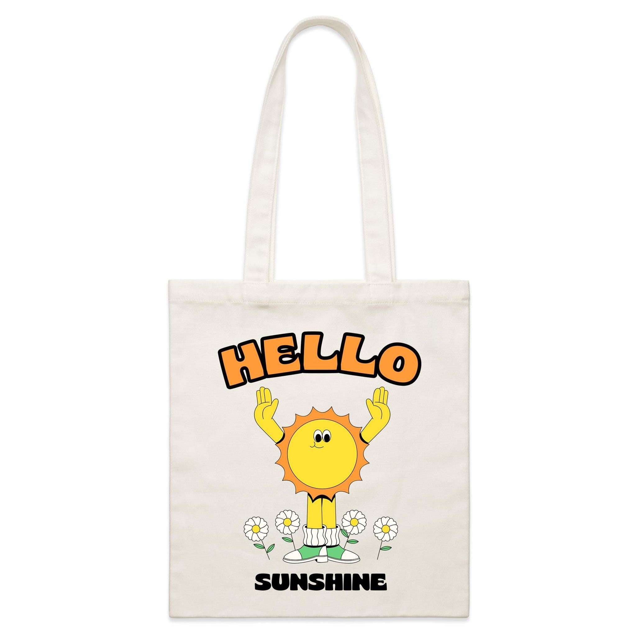 Hello Sunshine - Parcel Canvas Tote Bag Default Title Small Tote Bag Printed In Australia Summer