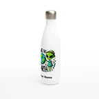 Personalised - Save The Earth, Alien - White 17oz Stainless Steel Water Bottle Personalised Water Bottle customise Environment Globally Fulfilled personalise Sci Fi