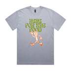 Here For The Food AS Colour Heavy Faded Tee Unisex Faded powder Heavy Faded T-shirt Food Printed In Australia