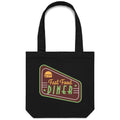 Fast Food Diner - Canvas Tote Bag Black One Size Tote Bag Printed In Australia
