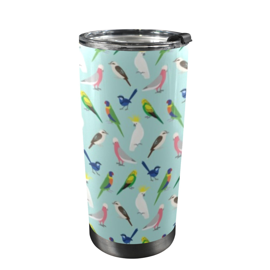 Australian Birds 20oz Mobile Tumbler with Lid (Black Lock) One Size 20oz Travel Mug Australia Birds Printed Offshore