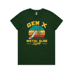 Gen X, Metal Slide Strong Women's AS Colour T-shirt Forest Green Womens T-shirt Printed In Australia