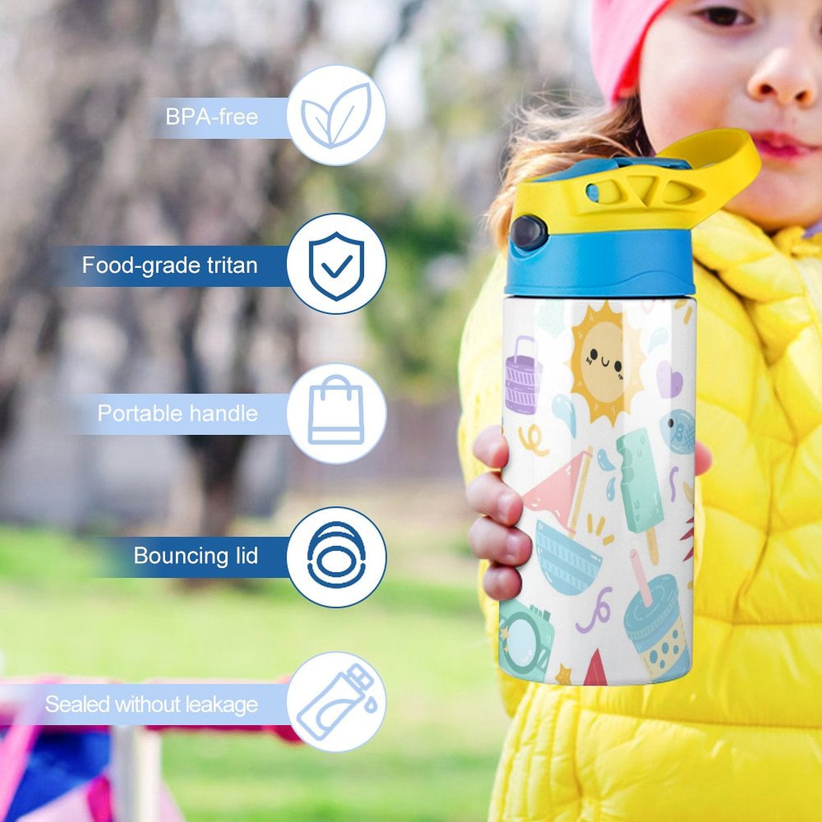 Summer Fun - Little Kids Water Bottle Little Kids Water Bottle Printed Offshore Summer