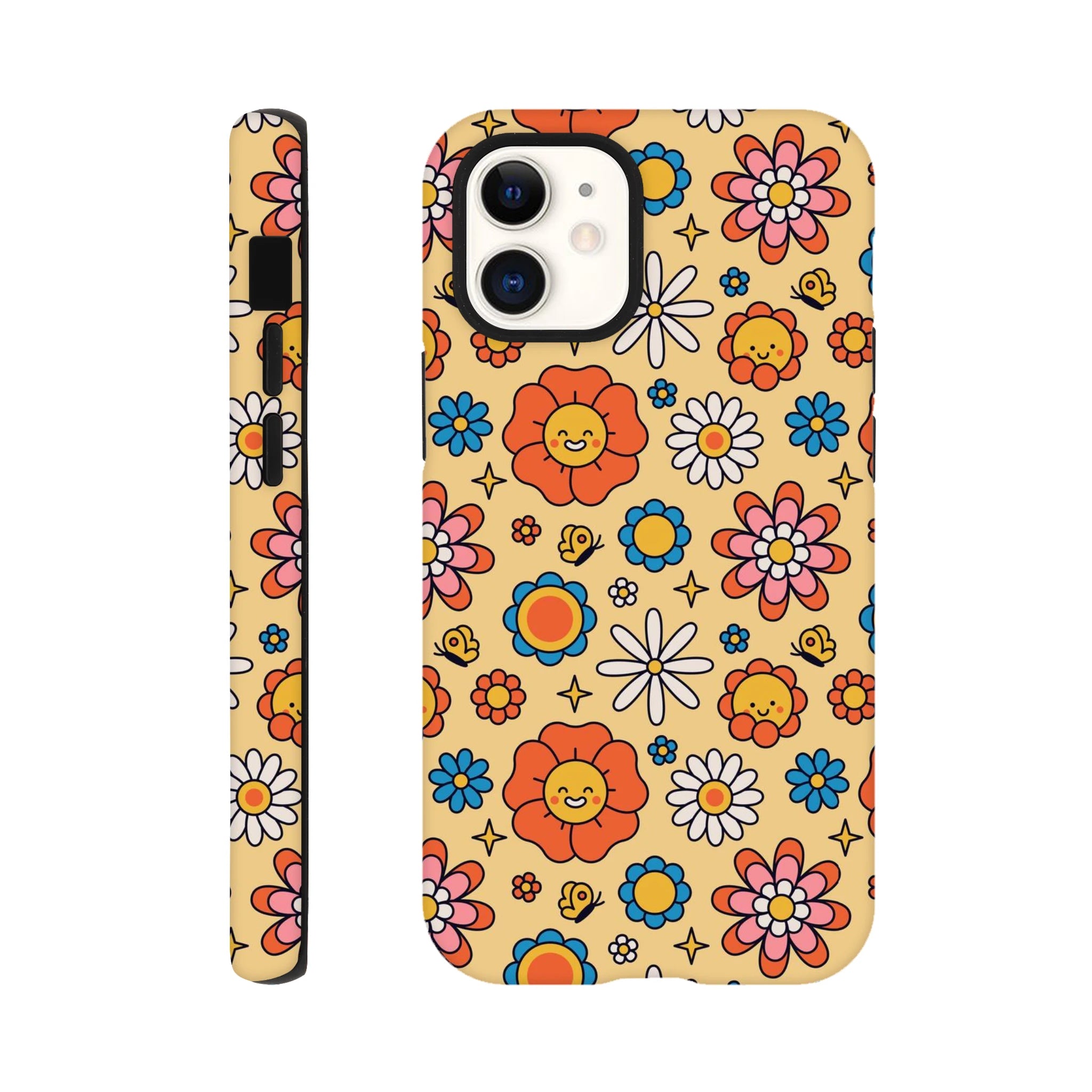 Hippy Flower - Apple iPhone Tough case iPhone 12 Mini iPhone Tough Case Globally Fulfilled Retro