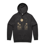 Whimsical Cat And Moon Men's AS Colour Hoodie Coal Mens Hoodie animal Printed In Australia