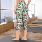 Surfing Safari Women's High Waist Pocket Capri Yoga Leggings