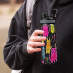 Colourful Cats - Insulated Water Bottle with Dual-Use Lid (18oz) Insulated Water Bottle with Dual-Use Lid (18oz) Printed Offshore