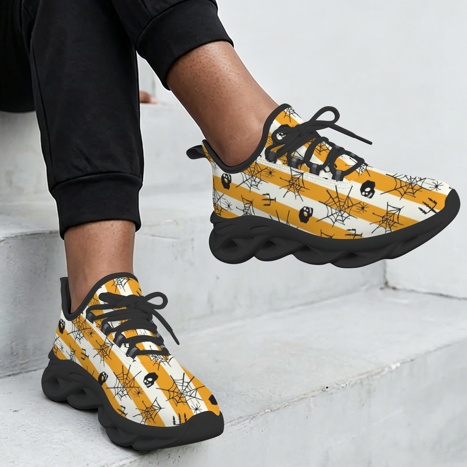 Halloween Stripes Women's Twisted Sole Sneakers