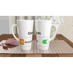 Currently On Aeroplane Mode - White Latte 17oz Ceramic Mug Latte Mug Funny Globally Fulfilled